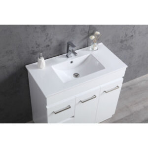 Metis Vanity Cabinet Ceramic Top 900mm Left Hand Drawers