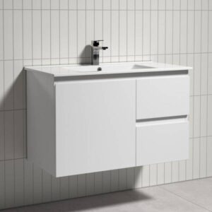 Thebe Wall Hung White & Oak Vanity