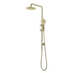 Monte Round Full Rail Combo Shower 250mm Universal Top & Btm Water Inlet – Brushed Gold