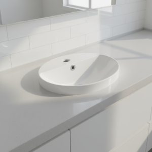 Express Round Semi Inset Basin 1TH White