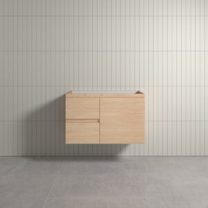 Thebe Wall Hung Cabinet Only Oak -900mm Left Hand Drawer