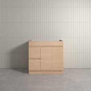 Thebe Floor Mount Cabinet Only Oak-900mm Left Hand Drawer