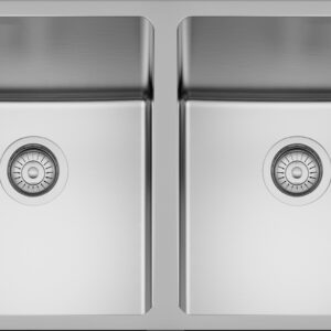 Singleton Rectangular Double Bowl Under Counter Sink 870 x 440 x 200mm