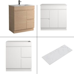 Thebe Floor Mount White and Oak