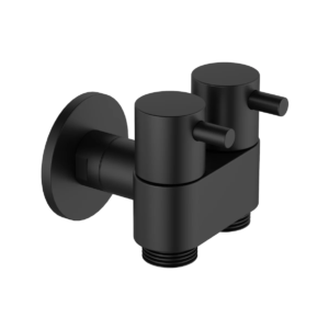 Dual Cistern Stop Suit Bidet Shattaf Matte Black Loose Nut 1/4 Turn Pin Lever 304 Stainless Steel