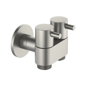 Dual Cistern Stop Suit Bidet Shattaf Brushed Nickel Loose Nut 1/4 Turn Pin Lever 304 Stainless Steel