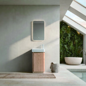 Harrow Ensuite Vanity Unit Real Oak Finger Pull Cabinet