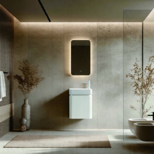 Harrow Wall Hung Ensuite Vanity Unit Matte White Finger Pull Cabinet