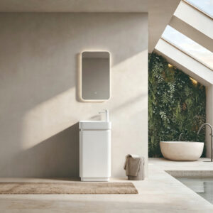 Harrow Ensuite Vanity Unit Matte White Finger Pull Cabinet